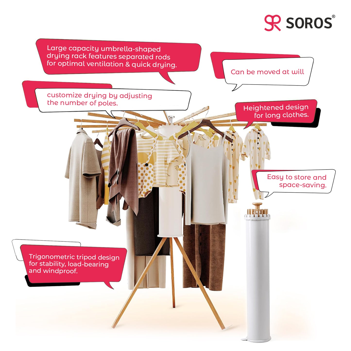 Tripod Style Foldable Cloth Drying Stand