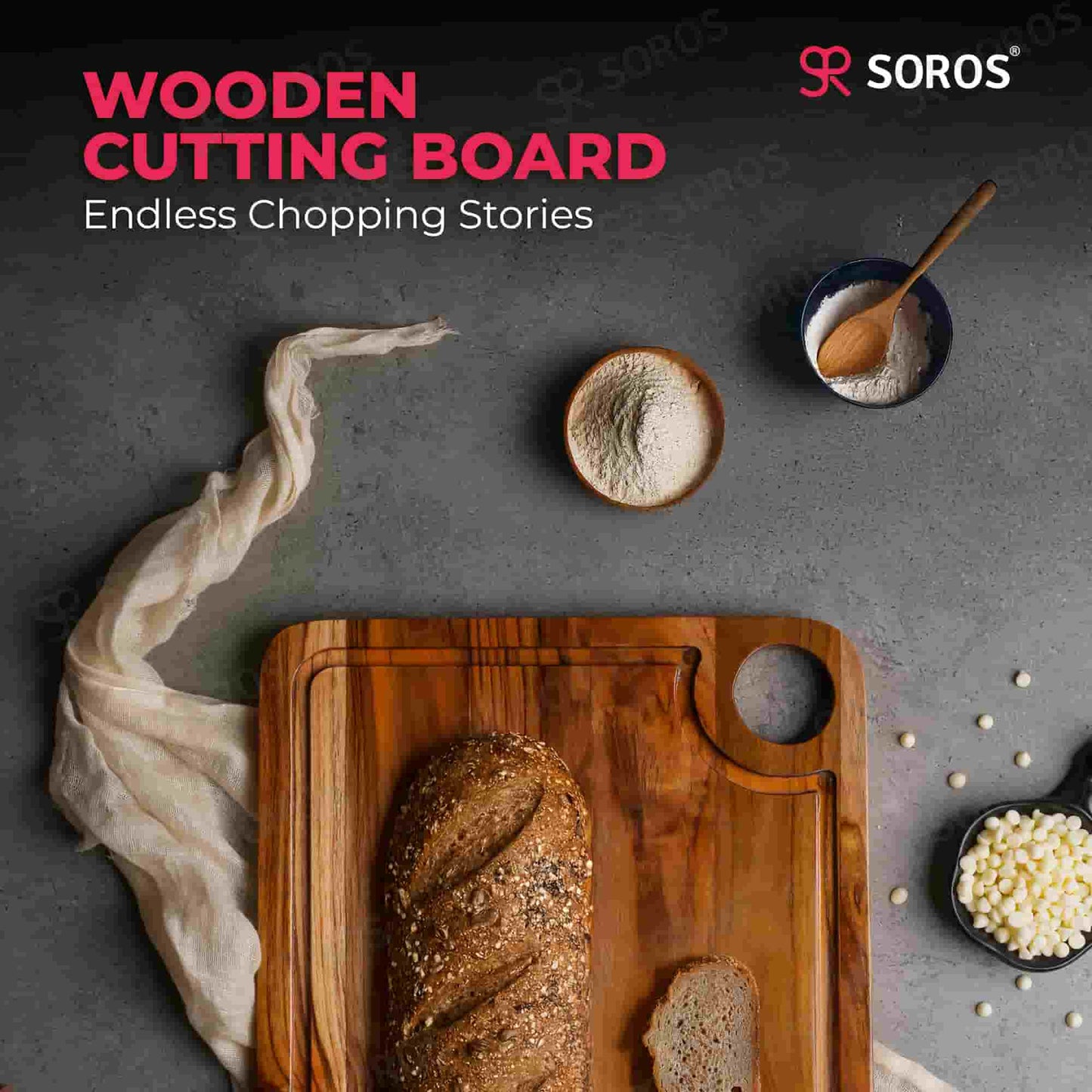 TEAK WOOD CUTTING CHOPPING BOARD