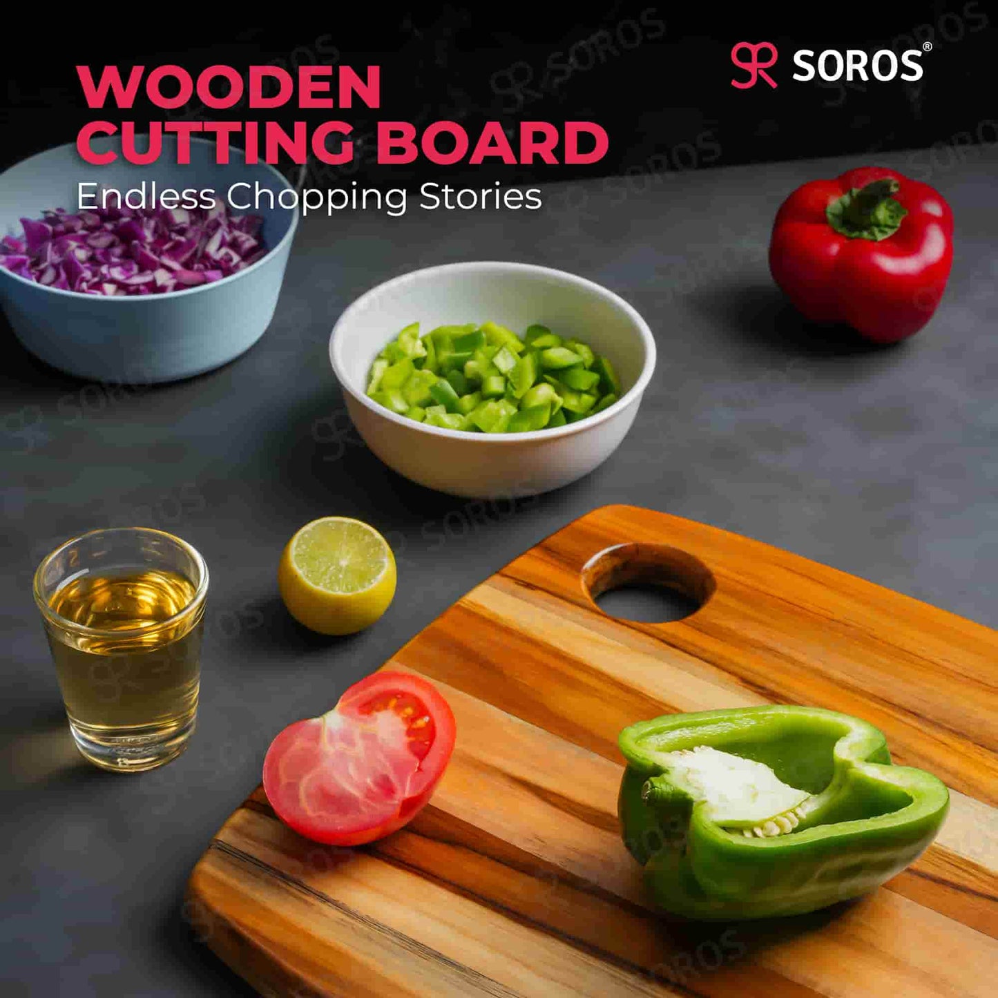TEAK WOOD CUTTING CHOPPING BOARD