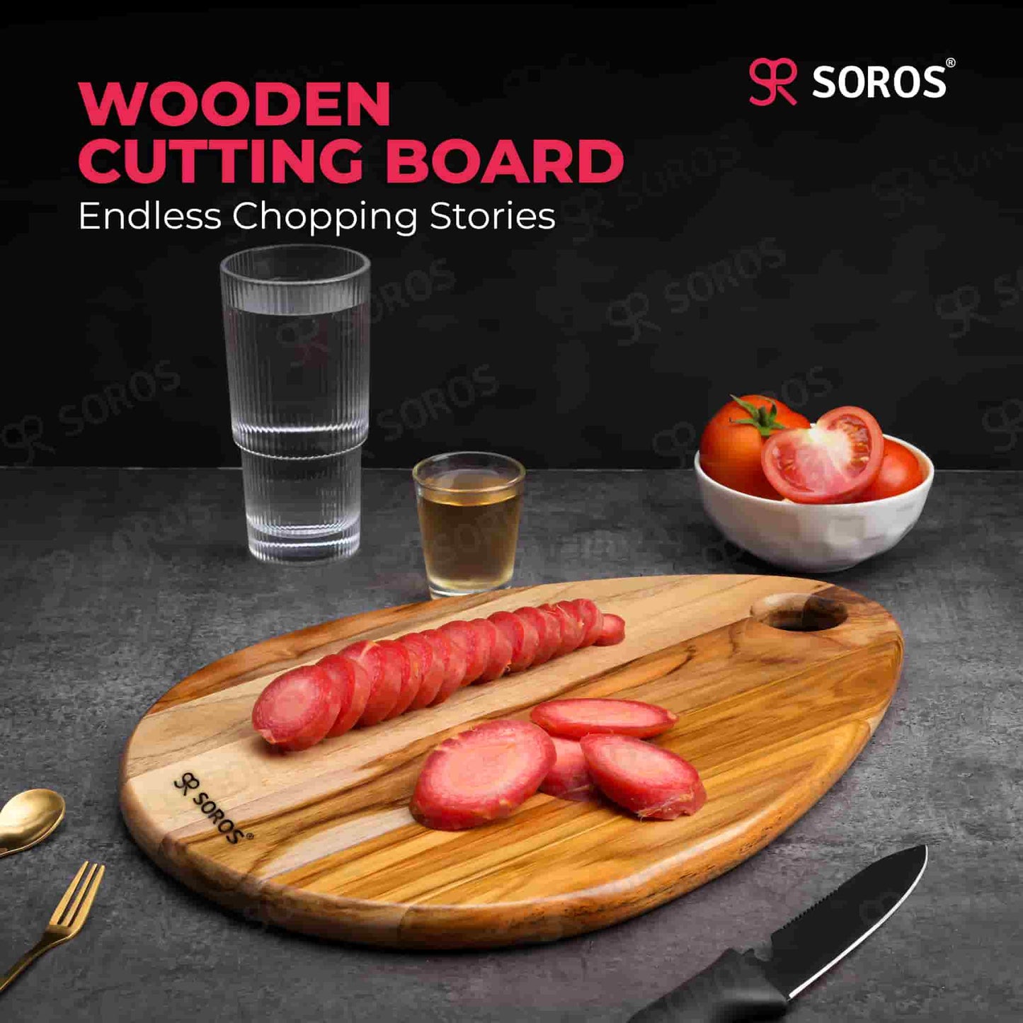 TEAK WOOD CUTTING CHOPPING BOARD