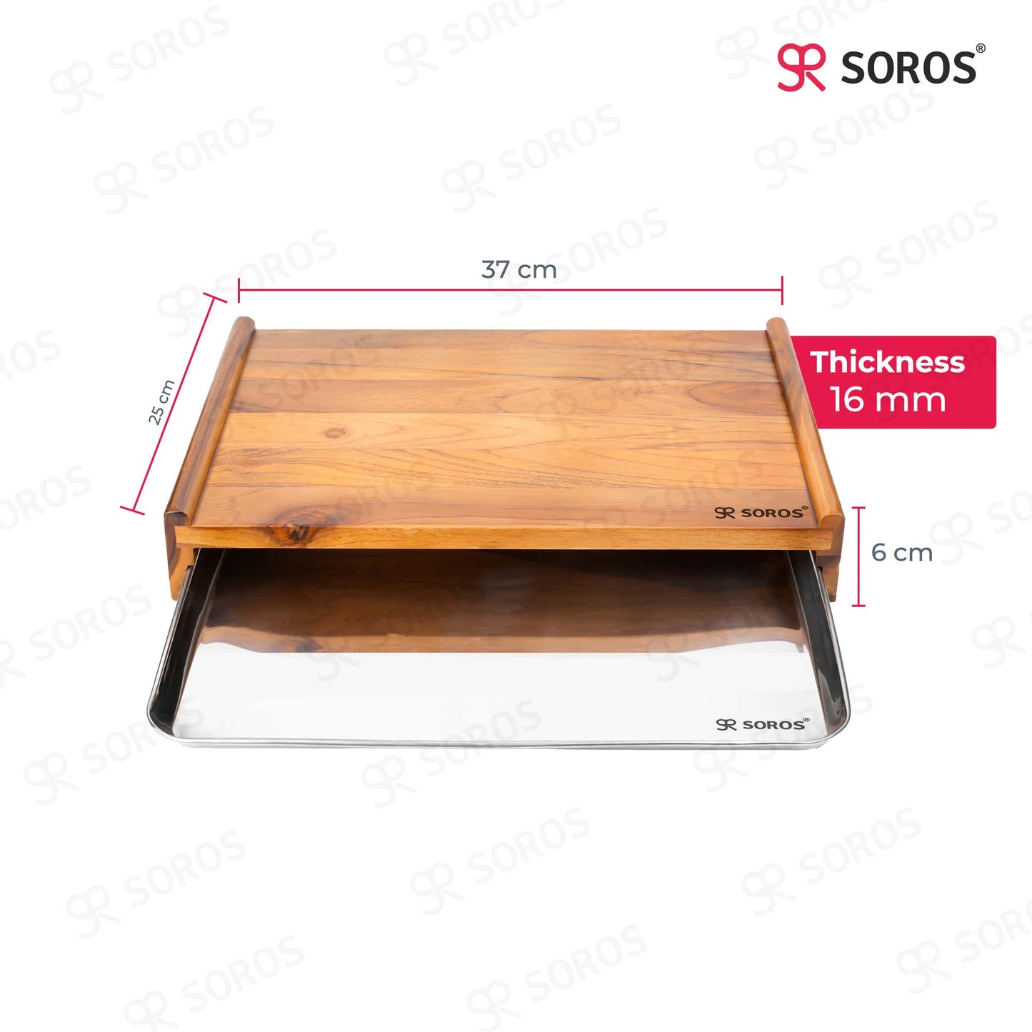 Teak Wooden Cutting Board With Tray