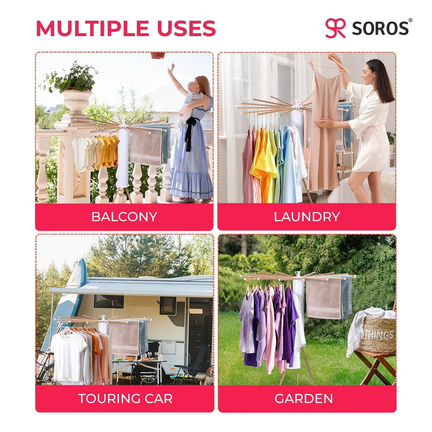 Tripod Style Foldable Cloth Drying Stand