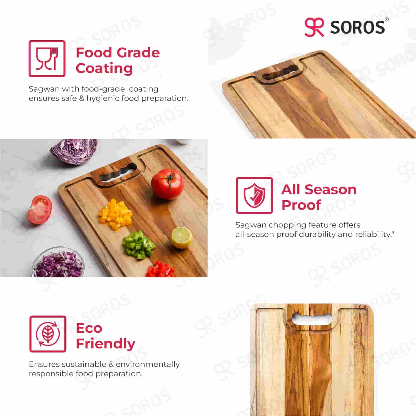 TEAK WOOD CUTTING CHOPPING BOARD