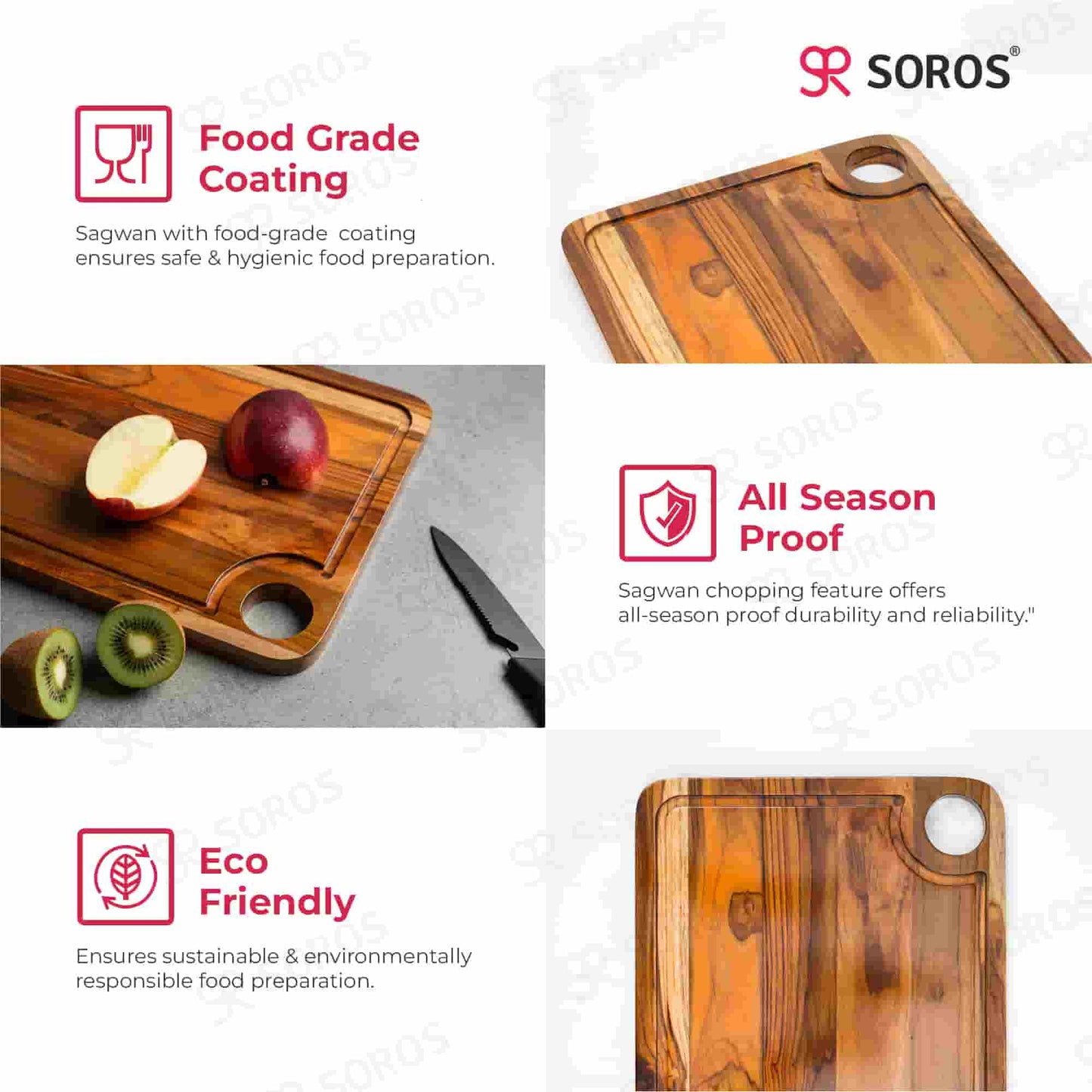 TEAK WOOD CUTTING CHOPPING BOARD