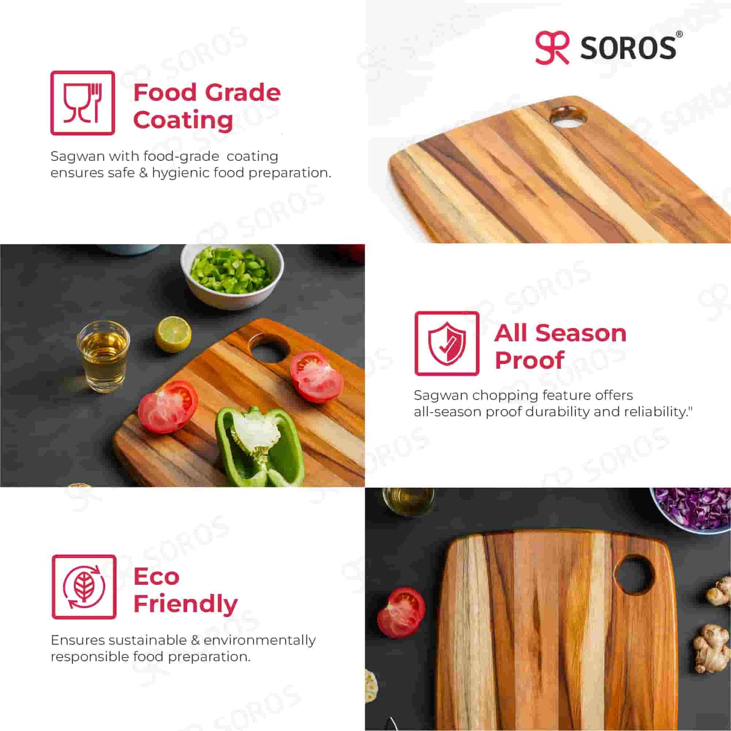 TEAK WOOD CUTTING CHOPPING BOARD