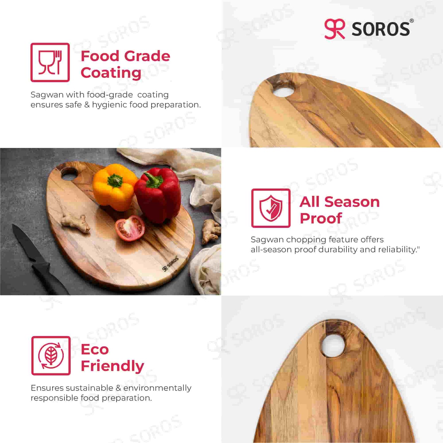 TEAK WOOD CUTTING CHOPPING BOARD