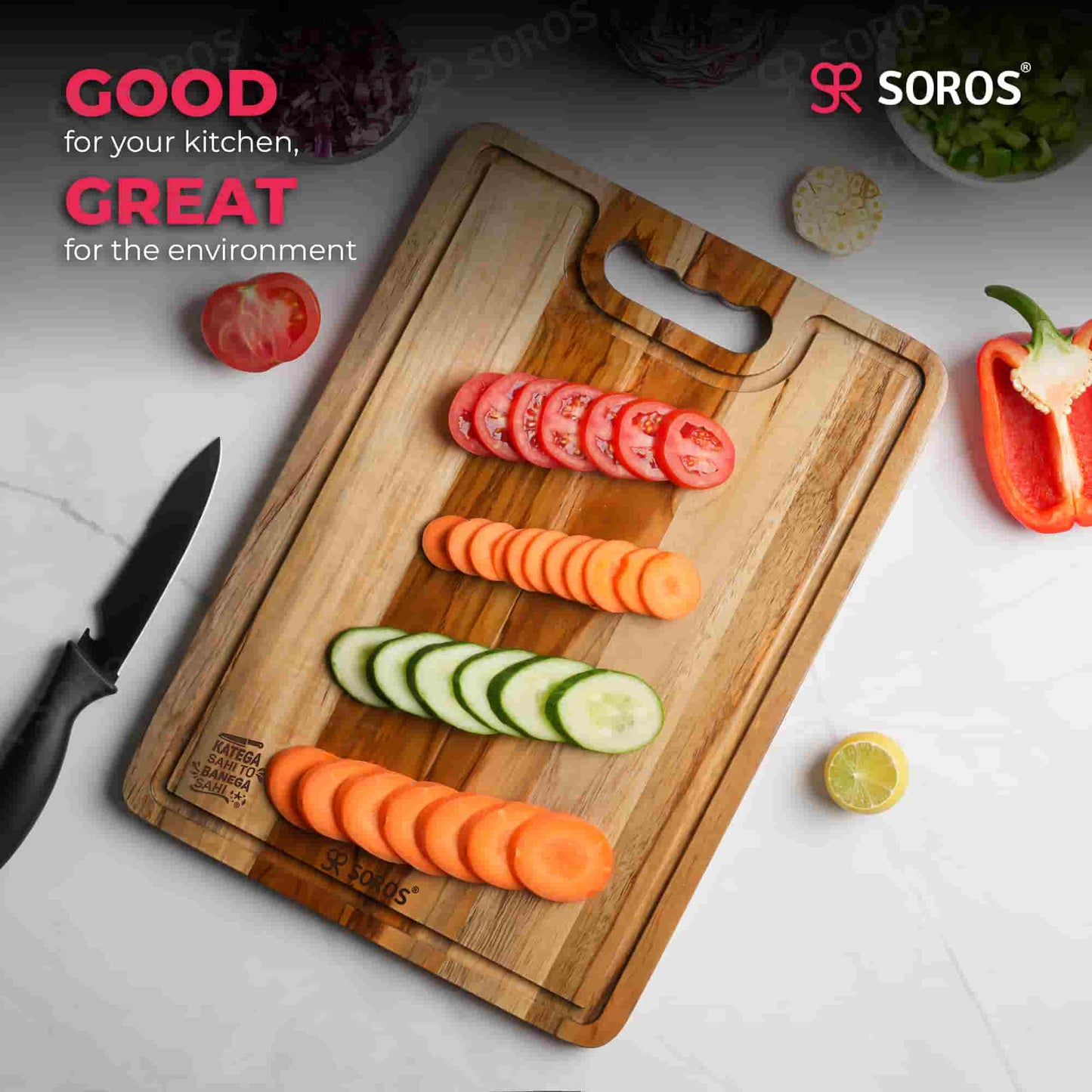 TEAK WOOD CUTTING CHOPPING BOARD