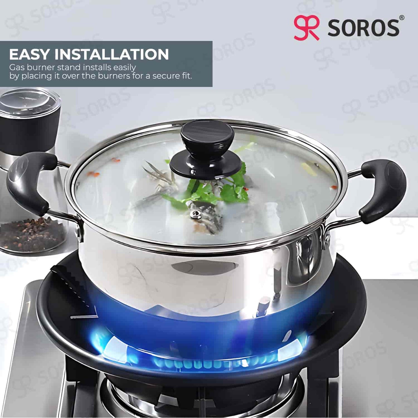 Gas Saver Stand Black Non Stick Coating - 200g.