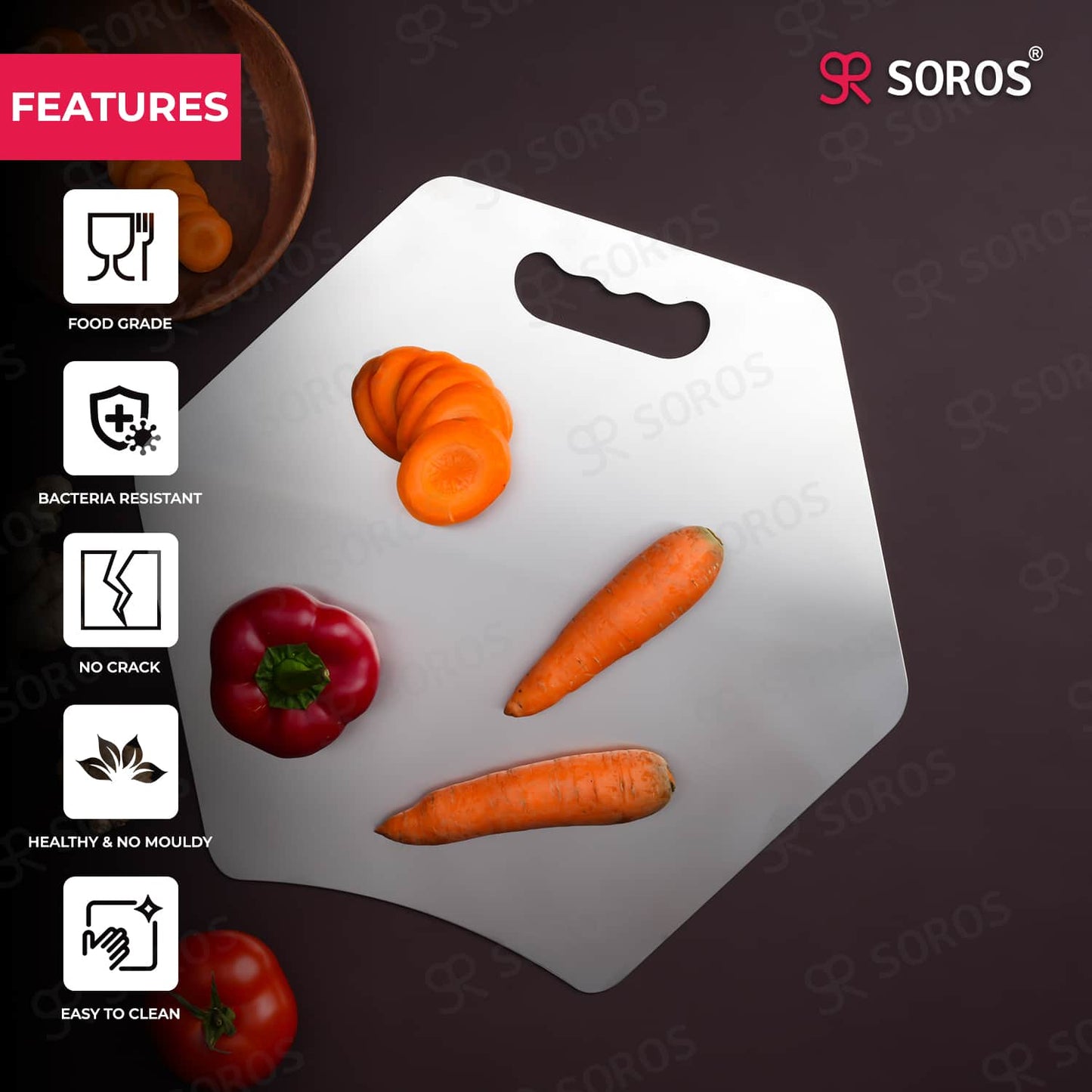 Stainless Steel Hexagon Cutting Chopping Board