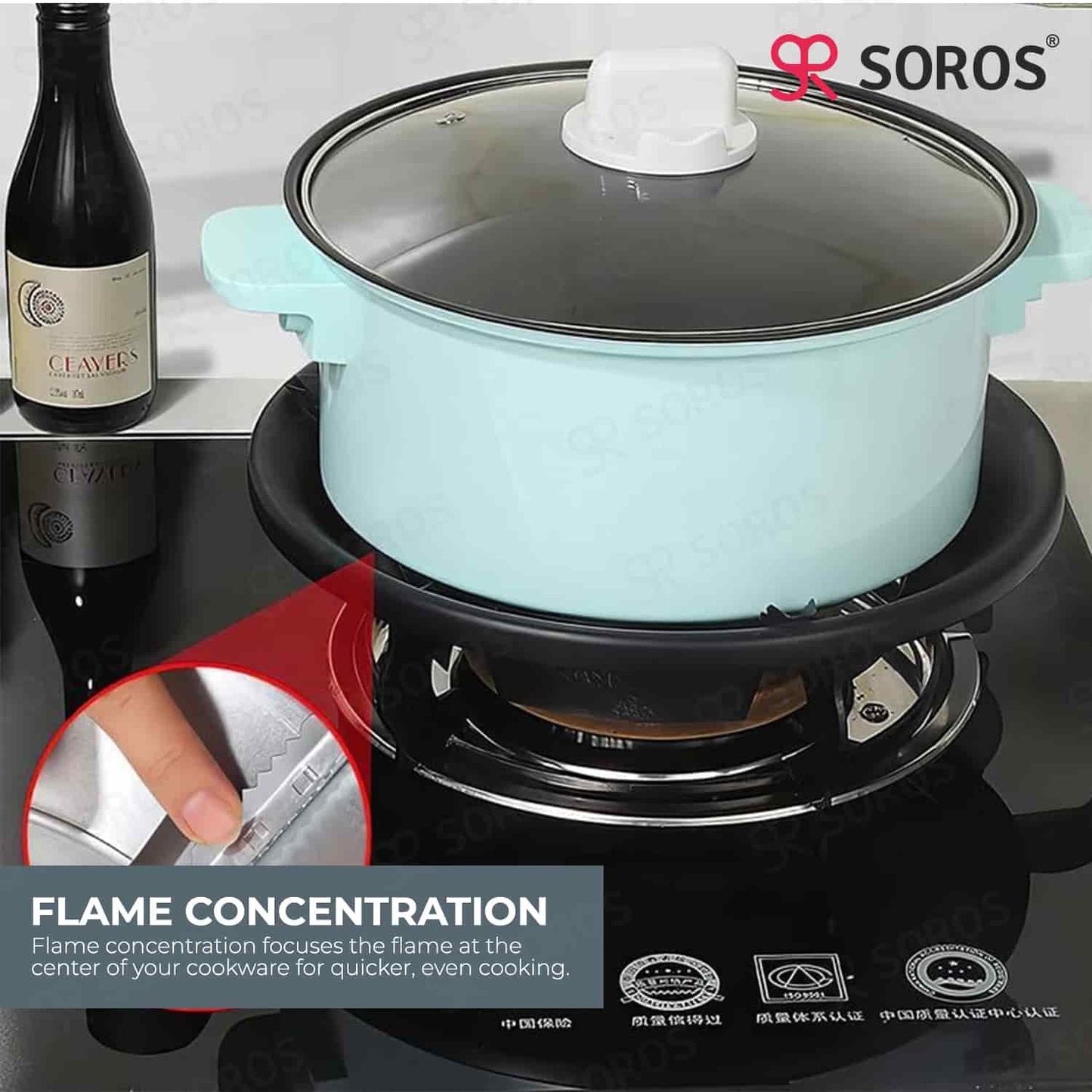 Gas Saver Stand Black Non Stick Coating - 200g.