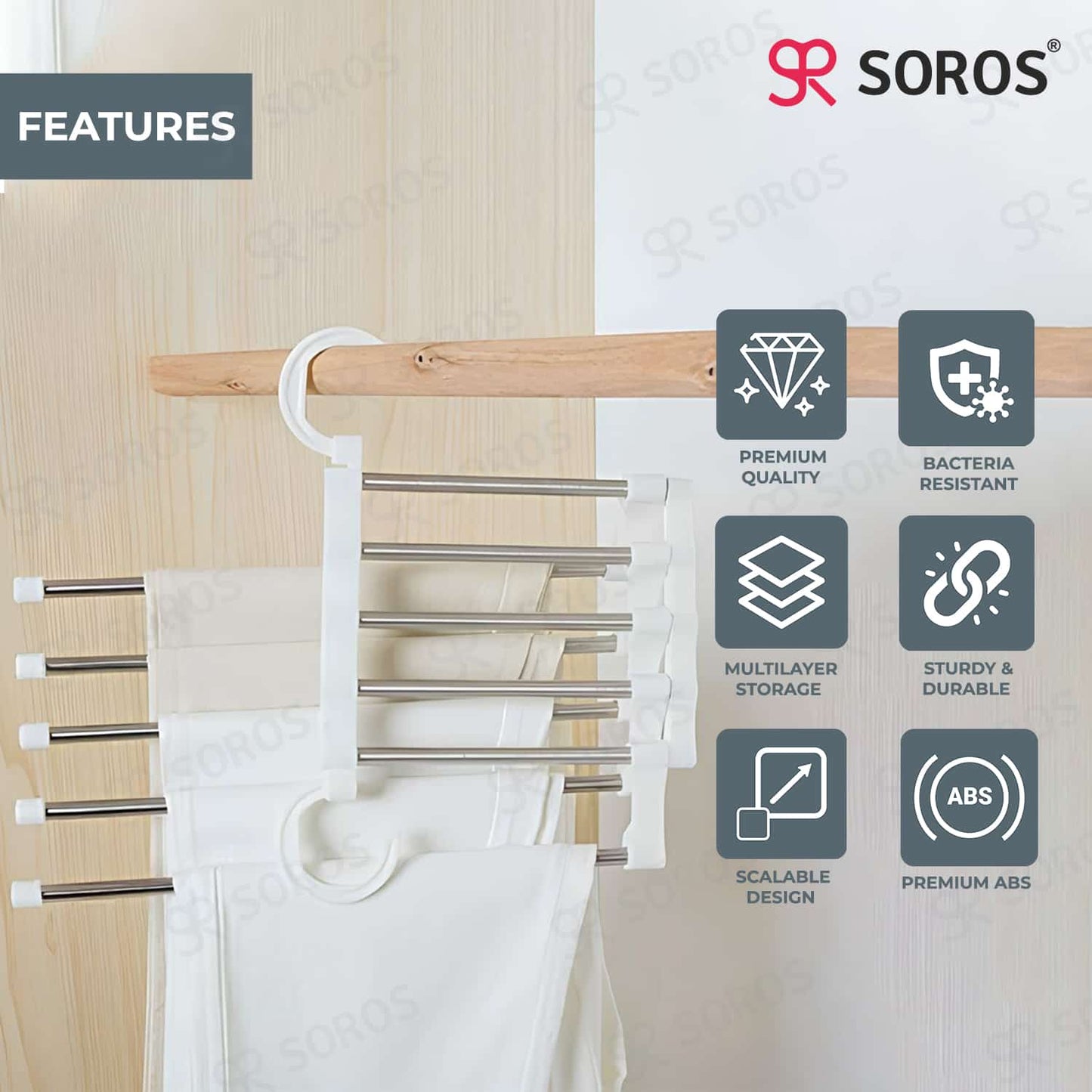 5 in 1 Multi Layer Hanger White