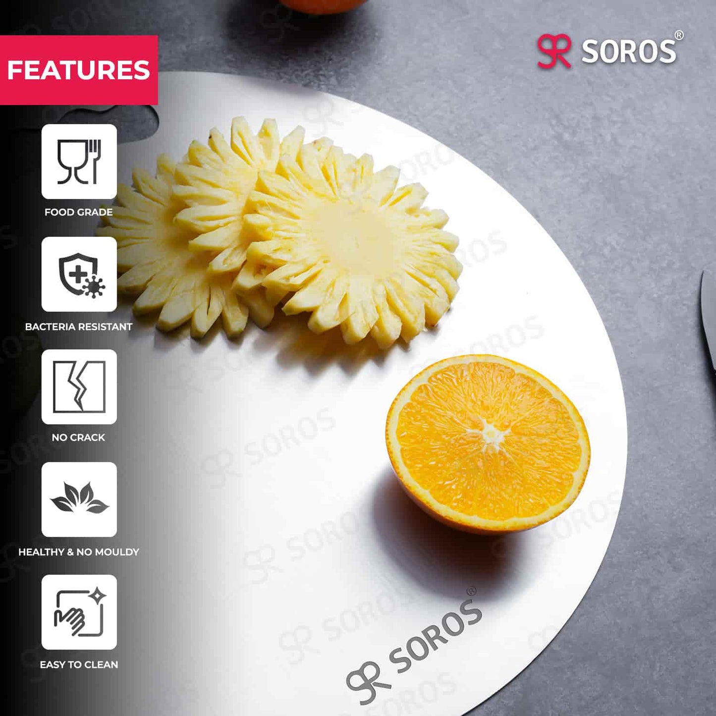 Stainless Steel Round Cutting Chopping Board