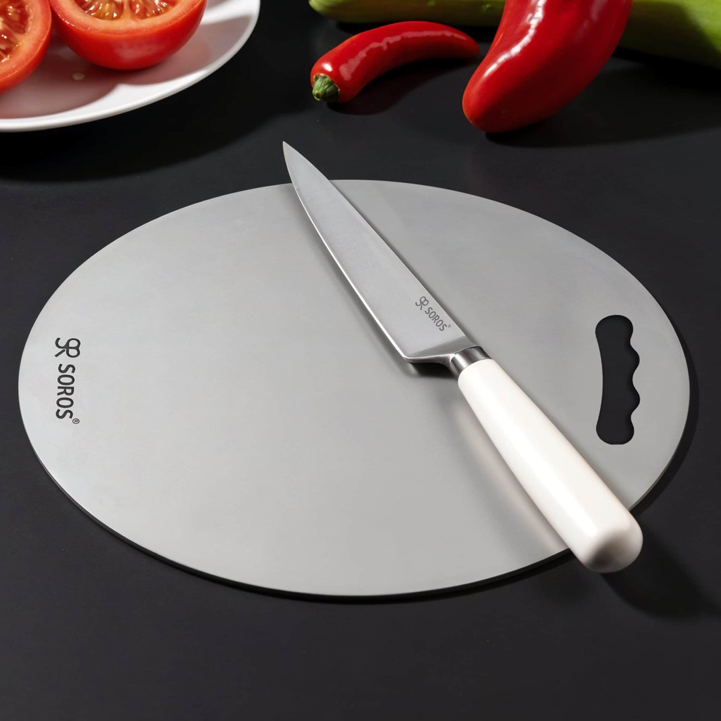Stainless Steel Round Cutting Chopping Board