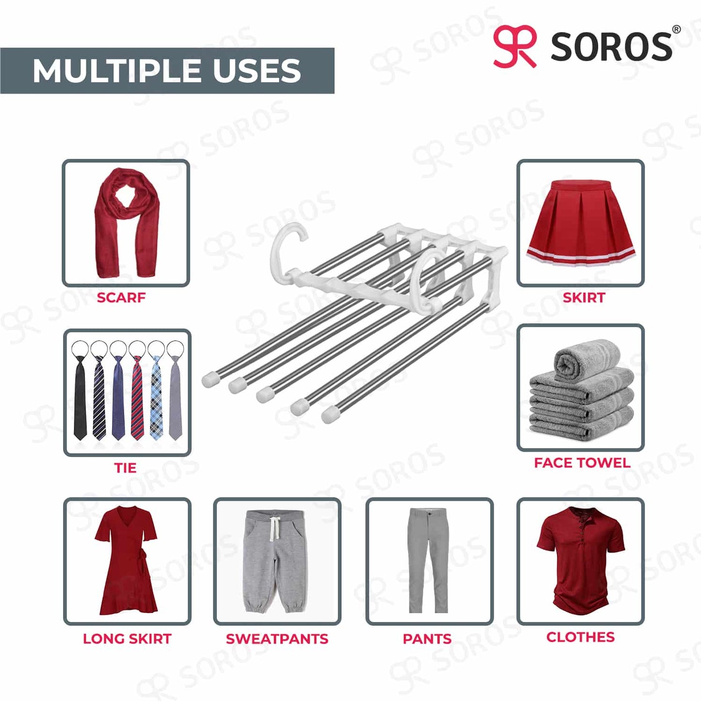5 in 1 Multi Layer Hanger White