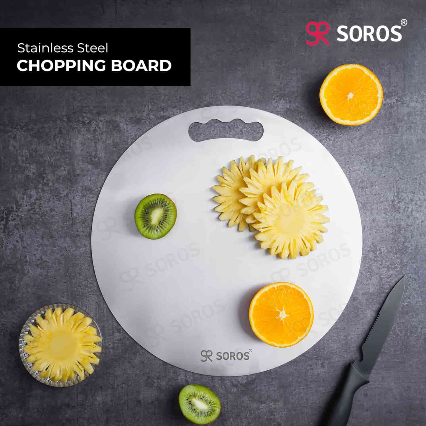 Stainless Steel Round Cutting Chopping Board