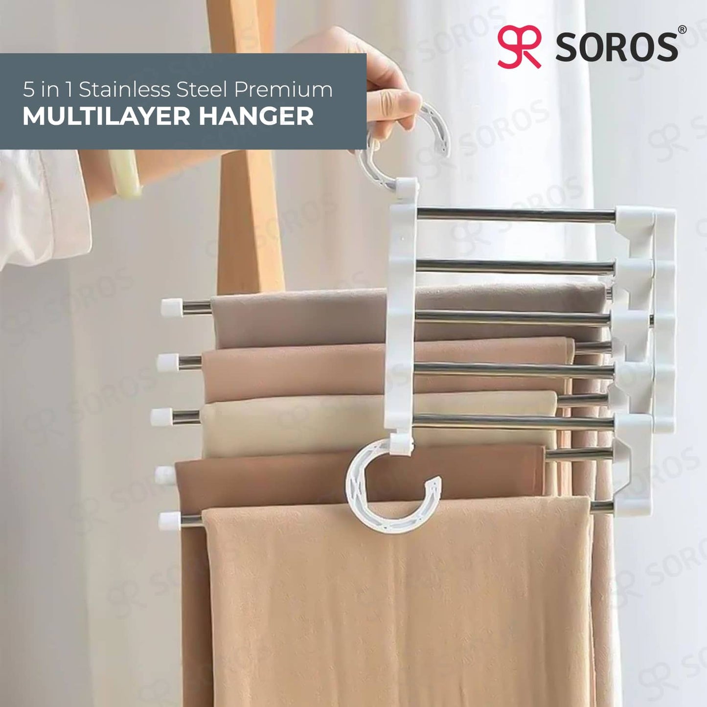 5 in 1 Multi Layer Hanger White