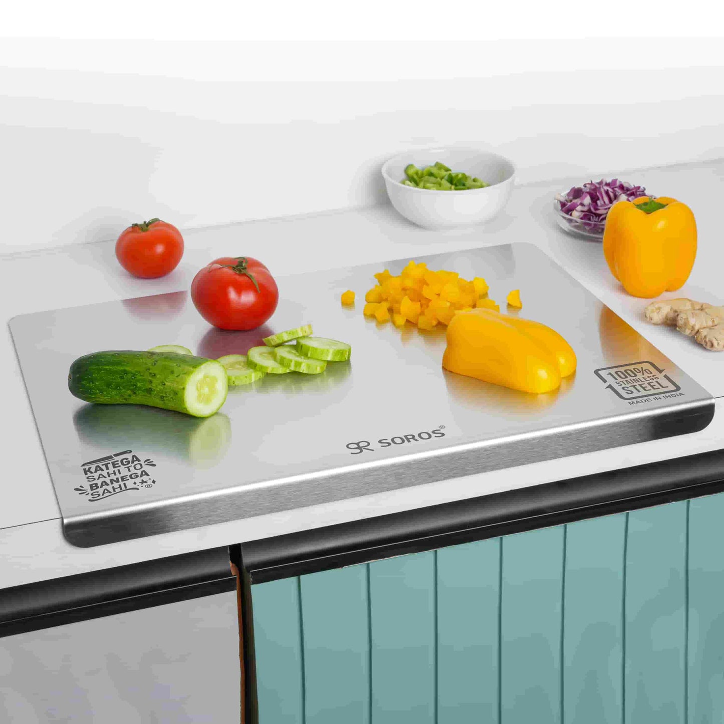 Stainless Steel Counter Top Cutting Chopping Board