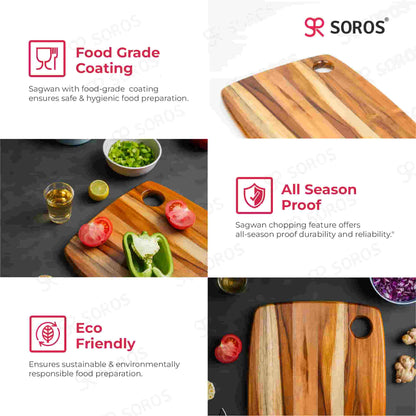 TEAK WOOD CUTTING CHOPPING BOARD
