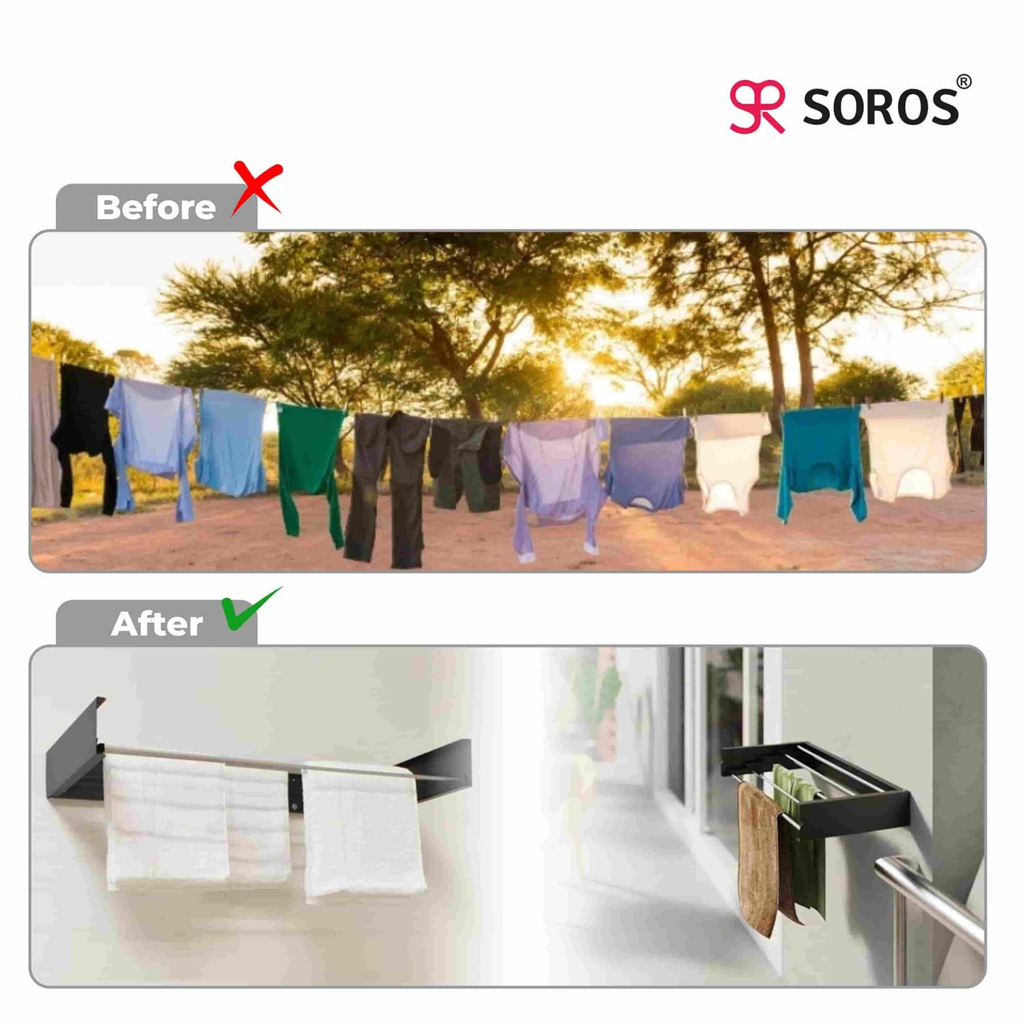 Wall Mounted Cloth Drying Rack