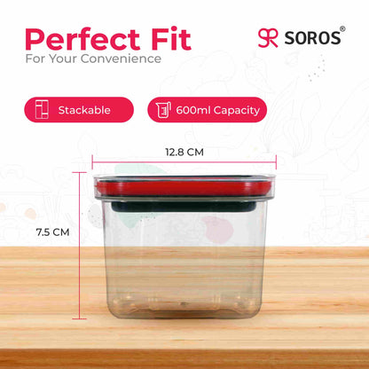 Soros Air Tight Kitchen Storage Container Combo 600ml.