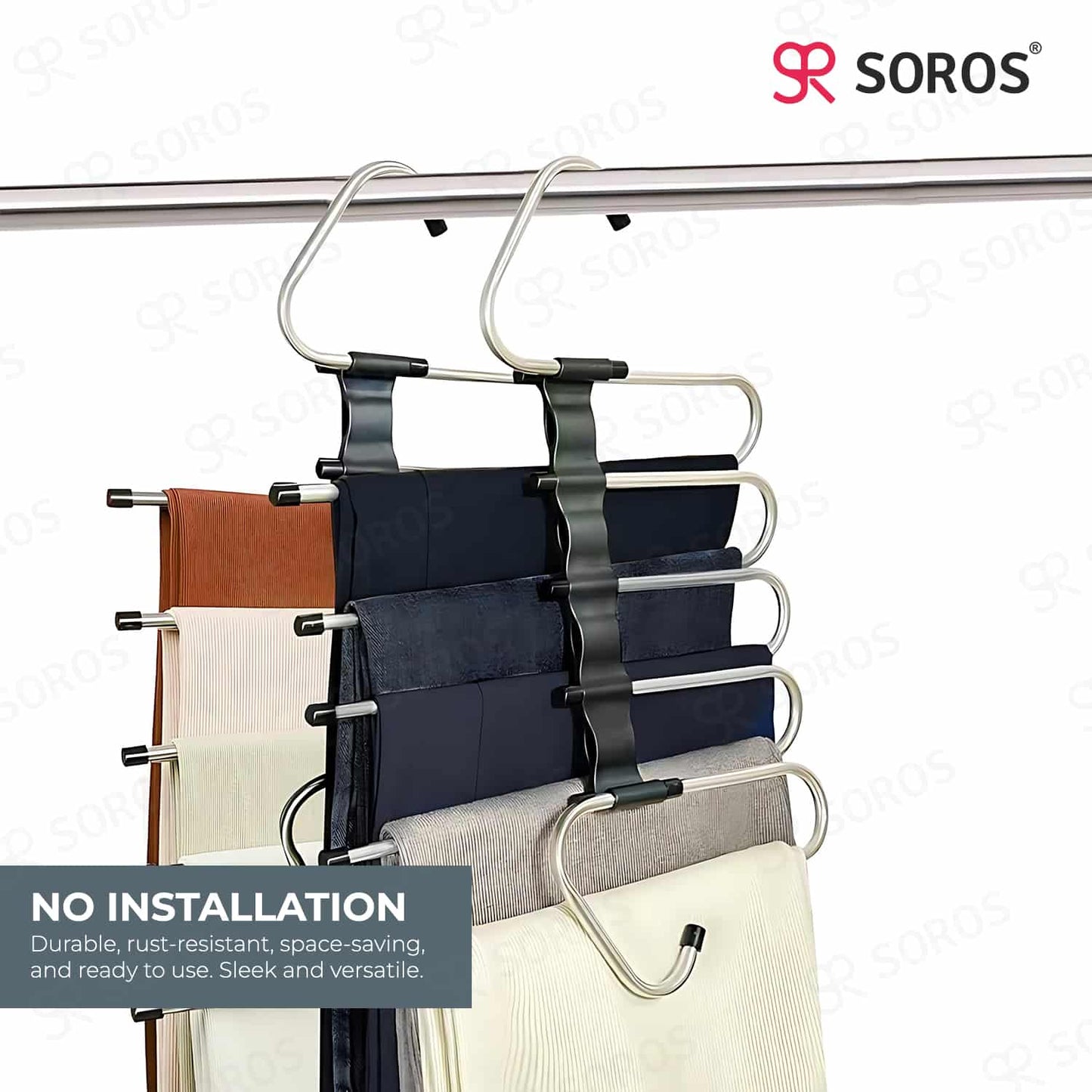 5 in 1 Multi Layer Hanger Black Premium