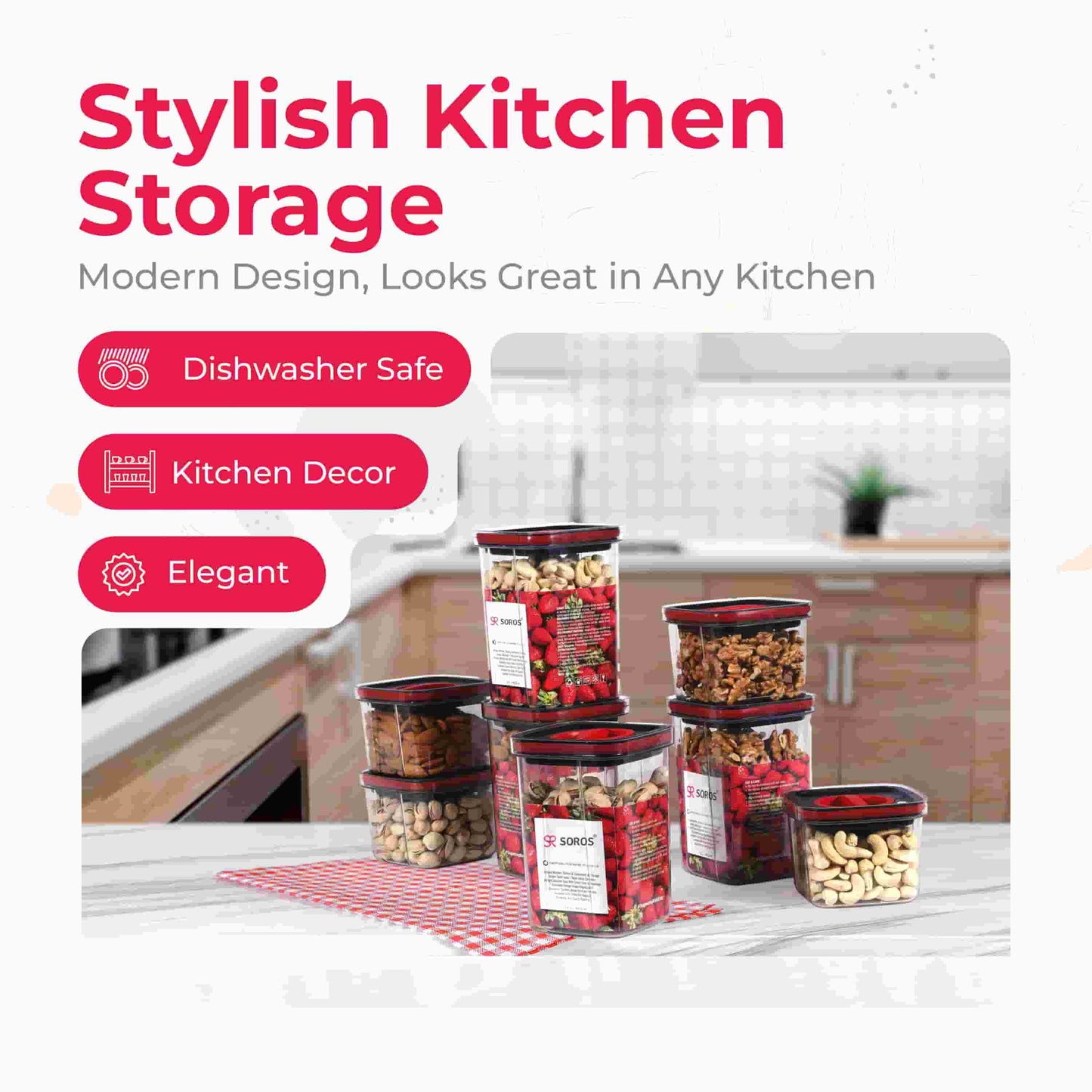 Soros Air Tight Kitchen Storage Container Combo 600ml.