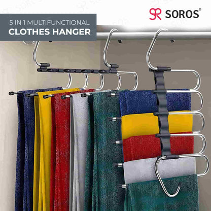 5 in 1 Multi Layer Hanger Black Premium