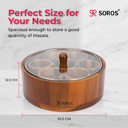 MASALA BOX | teak wood spice box