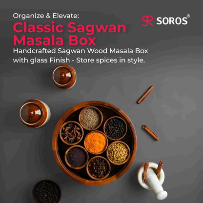 MASALA BOX | teak wood spice box