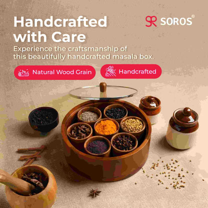 MASALA BOX | teak wood spice box