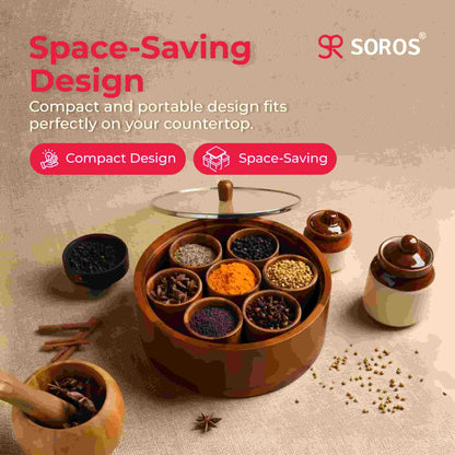 MASALA BOX | teak wood spice box